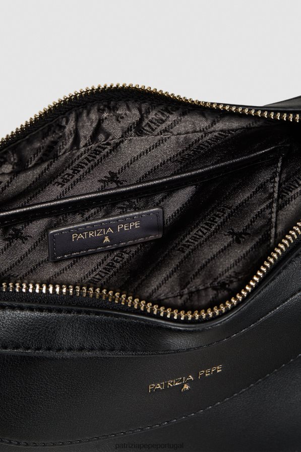 Patrizia Pepe mulheres bolsa hobo com zip Nero bolsas | TX086V792