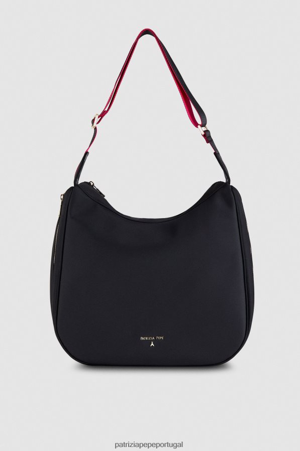 Patrizia Pepe mulheres bolsa hobo de nylon Nero bolsas | TX086V814