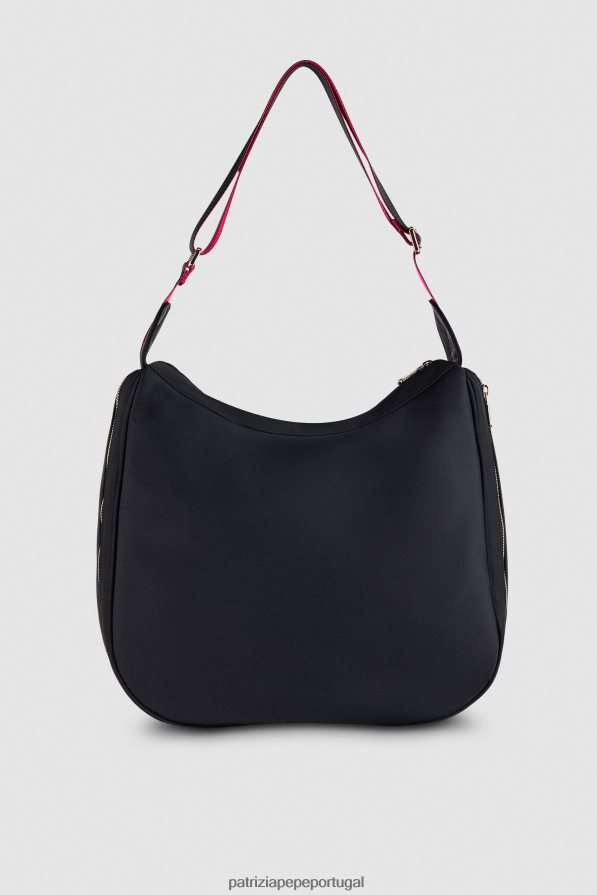 Patrizia Pepe mulheres bolsa hobo de nylon Nero bolsas | TX086V814