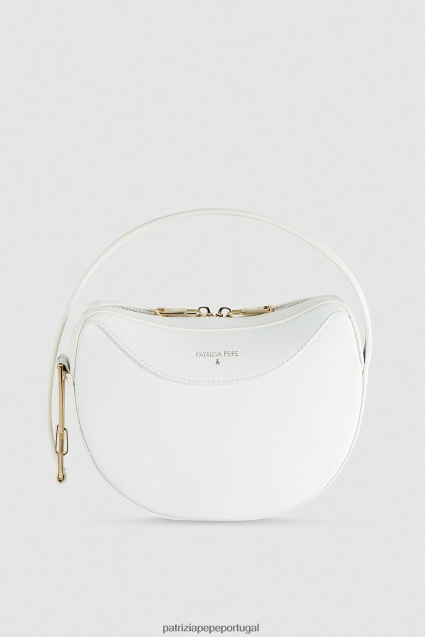Patrizia Pepe mulheres bolsa hobo pequena de couro branco bolsas | TX086V794