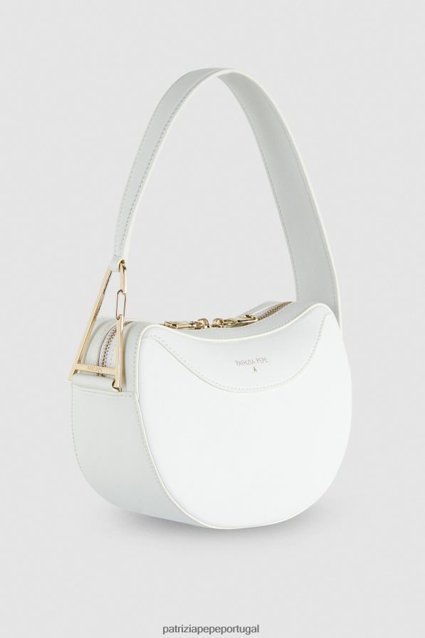 Patrizia Pepe mulheres bolsa hobo pequena de couro branco bolsas | TX086V794