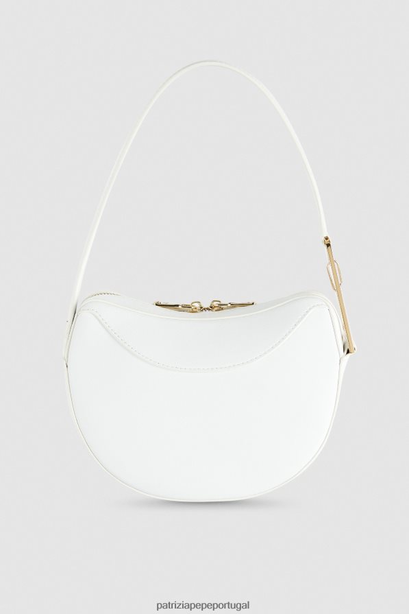 Patrizia Pepe mulheres bolsa hobo pequena de couro branco bolsas | TX086V794