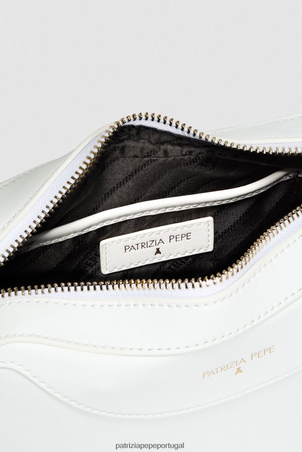 Patrizia Pepe mulheres bolsa hobo pequena de couro branco bolsas | TX086V794