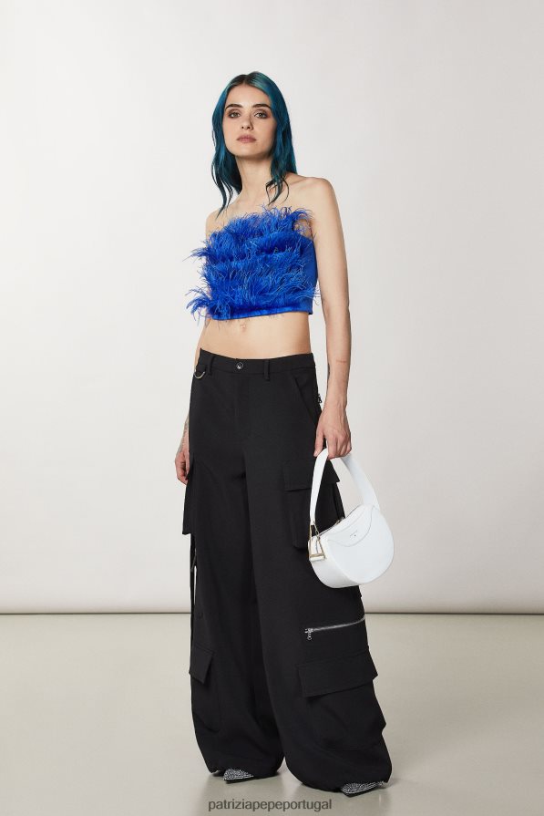 Patrizia Pepe mulheres bolsa hobo pequena de couro branco bolsas | TX086V794