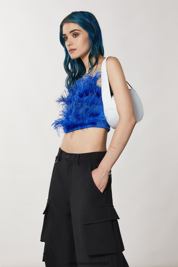 Patrizia Pepe mulheres bolsa hobo pequena de couro branco bolsas | TX086V794