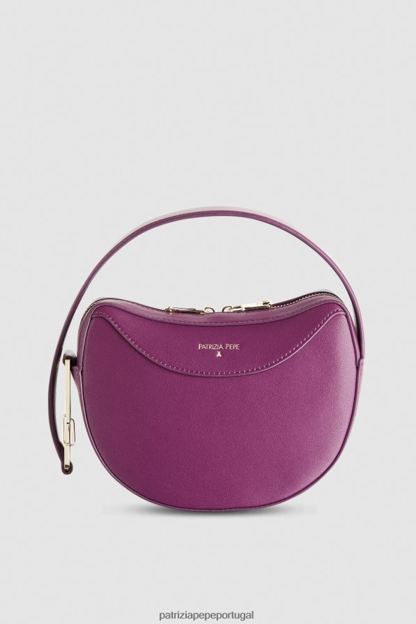 Patrizia Pepe mulheres bolsa hobo pequena de couro roxo futurista bolsas | TX086V793
