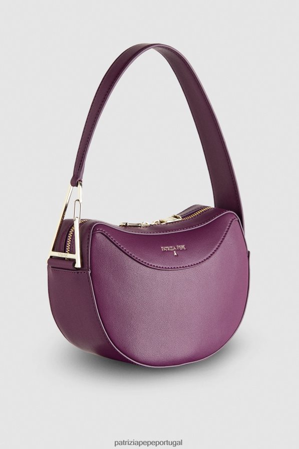 Patrizia Pepe mulheres bolsa hobo pequena de couro roxo futurista bolsas | TX086V793