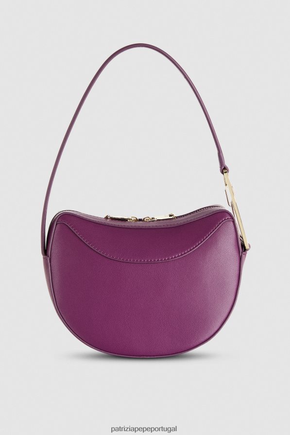 Patrizia Pepe mulheres bolsa hobo pequena de couro roxo futurista bolsas | TX086V793