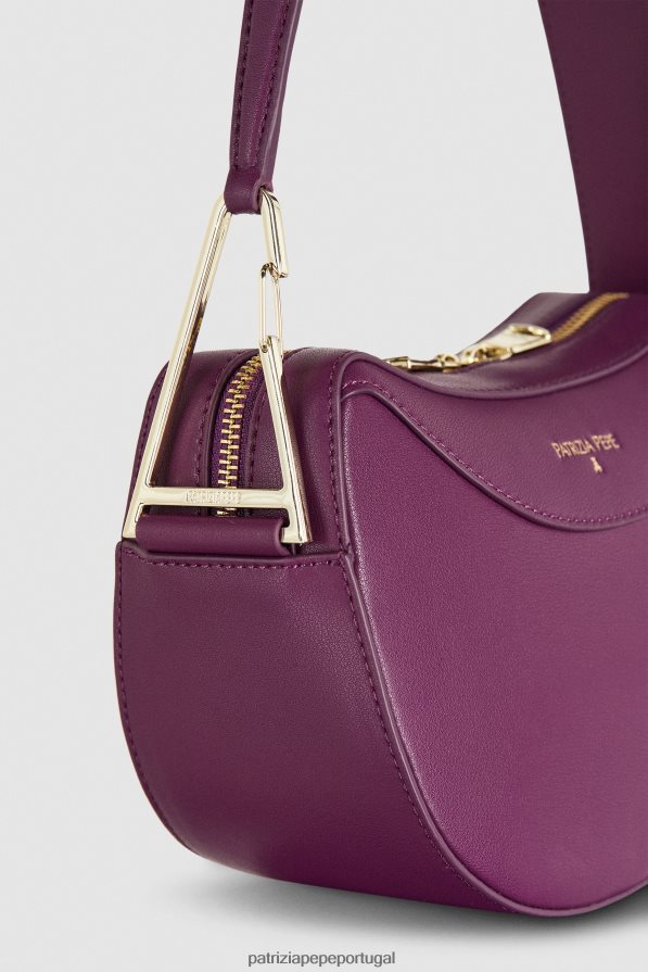 Patrizia Pepe mulheres bolsa hobo pequena de couro roxo futurista bolsas | TX086V793
