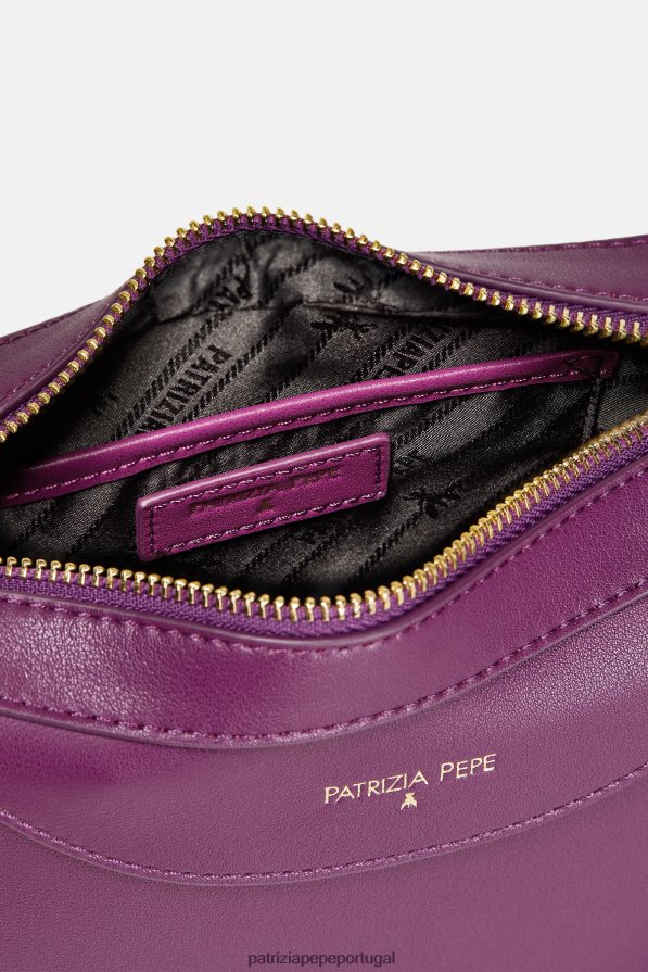 Patrizia Pepe mulheres bolsa hobo pequena de couro roxo futurista bolsas | TX086V793