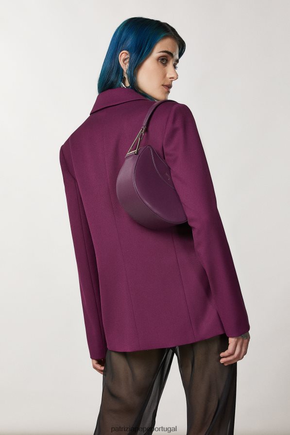 Patrizia Pepe mulheres bolsa hobo pequena de couro roxo futurista bolsas | TX086V793