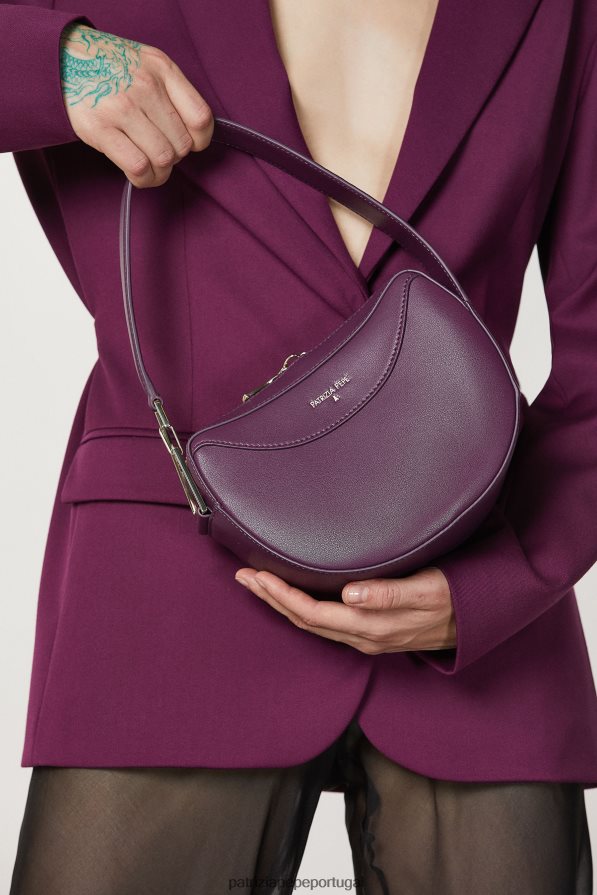 Patrizia Pepe mulheres bolsa hobo pequena de couro roxo futurista bolsas | TX086V793