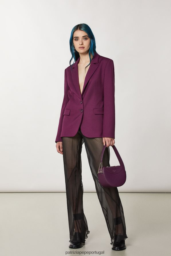 Patrizia Pepe mulheres bolsa hobo pequena de couro roxo futurista bolsas | TX086V793