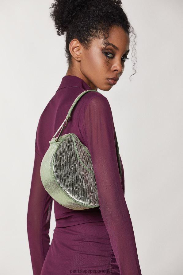 Patrizia Pepe mulheres bolsa hobo pequena verde brilhante bolsas | TX086V795
