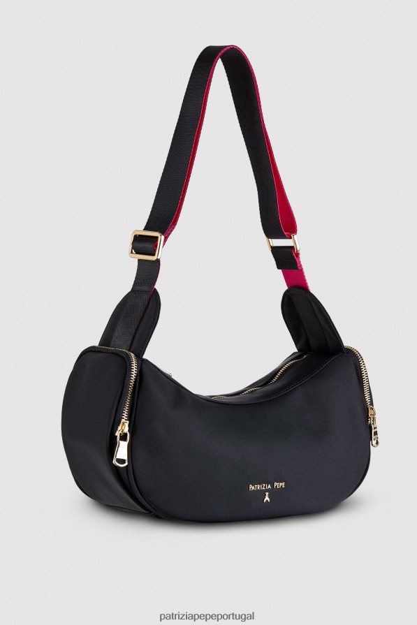 Patrizia Pepe mulheres bolsa transversal de náilon Nero bolsas | TX086V815