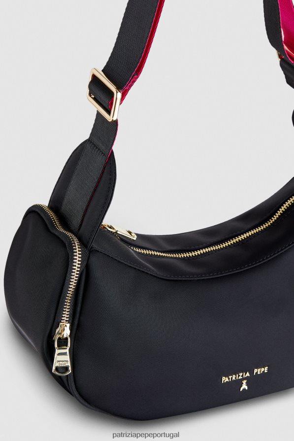 Patrizia Pepe mulheres bolsa transversal de náilon Nero bolsas | TX086V815