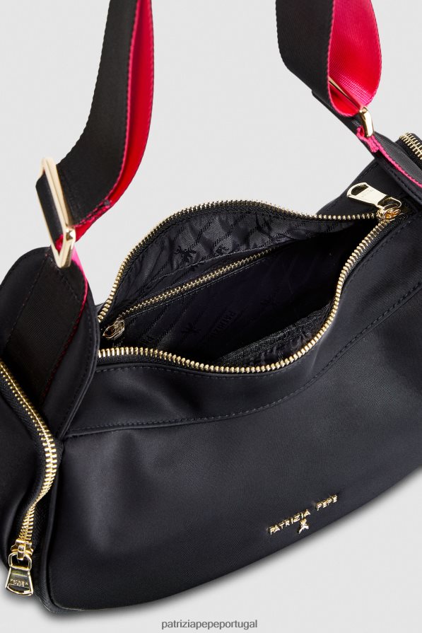 Patrizia Pepe mulheres bolsa transversal de náilon Nero bolsas | TX086V815