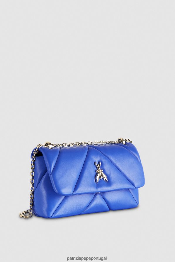 Patrizia Pepe mulheres bolsa transversal média acolchoada raio azul bolsas | TX086V719