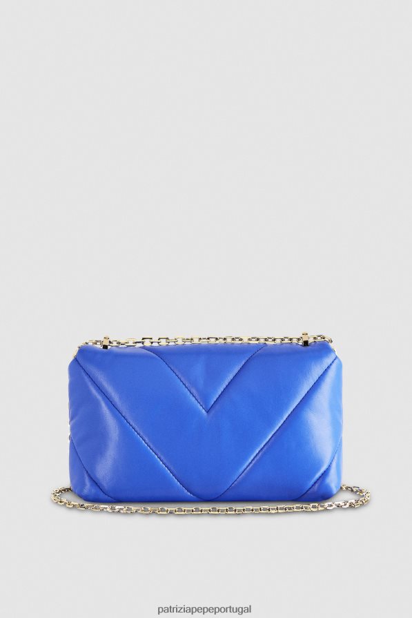 Patrizia Pepe mulheres bolsa transversal média acolchoada raio azul bolsas | TX086V719