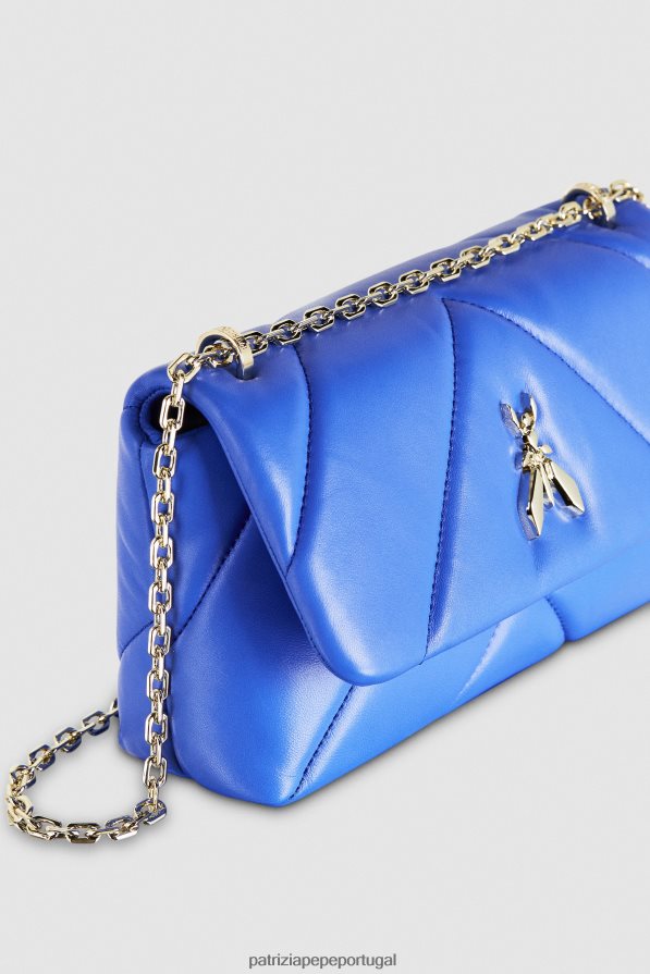 Patrizia Pepe mulheres bolsa transversal média acolchoada raio azul bolsas | TX086V719