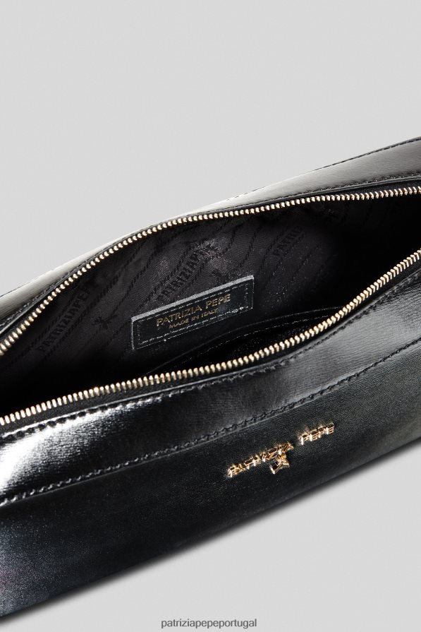 Patrizia Pepe mulheres mini bolsa com zíper Nero bolsas | TX086V780