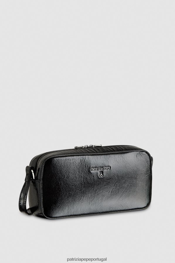 Patrizia Pepe mulheres mini bolsa crossbody com zíper Nero bolsas | TX086V778