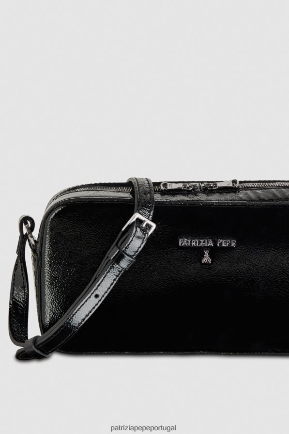 Patrizia Pepe mulheres mini bolsa crossbody com zíper Nero bolsas | TX086V778