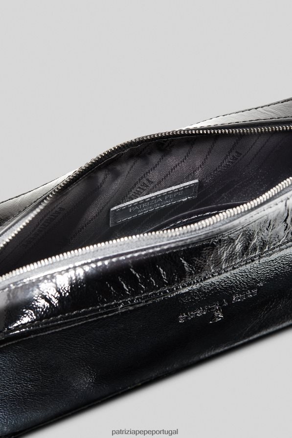 Patrizia Pepe mulheres mini bolsa crossbody com zíper Nero bolsas | TX086V778