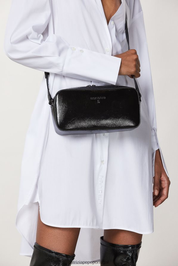 Patrizia Pepe mulheres mini bolsa crossbody com zíper Nero bolsas | TX086V778