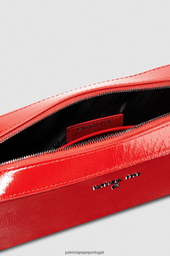 Patrizia Pepe mulheres mini bolsa crossbody com zíper corrida vermelha bolsas | TX086V781
