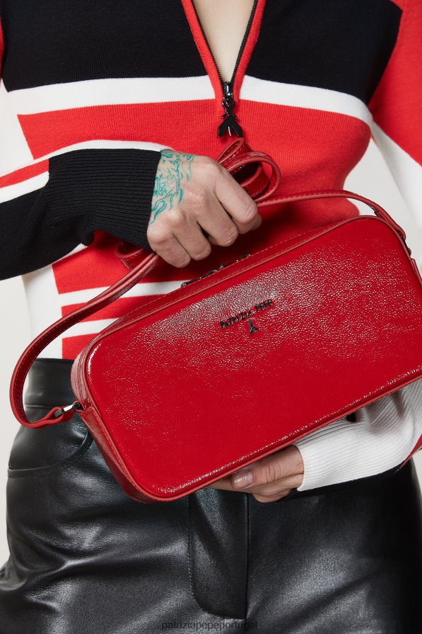 Patrizia Pepe mulheres mini bolsa crossbody com zíper corrida vermelha bolsas | TX086V781