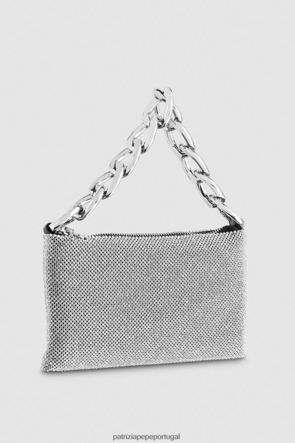 Patrizia Pepe mulheres bolsa clutch maxichain com strass cristal bolsas | TX086V725