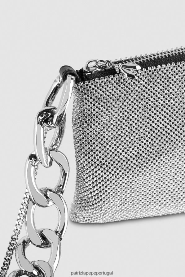 Patrizia Pepe mulheres bolsa clutch maxichain com strass cristal bolsas | TX086V725