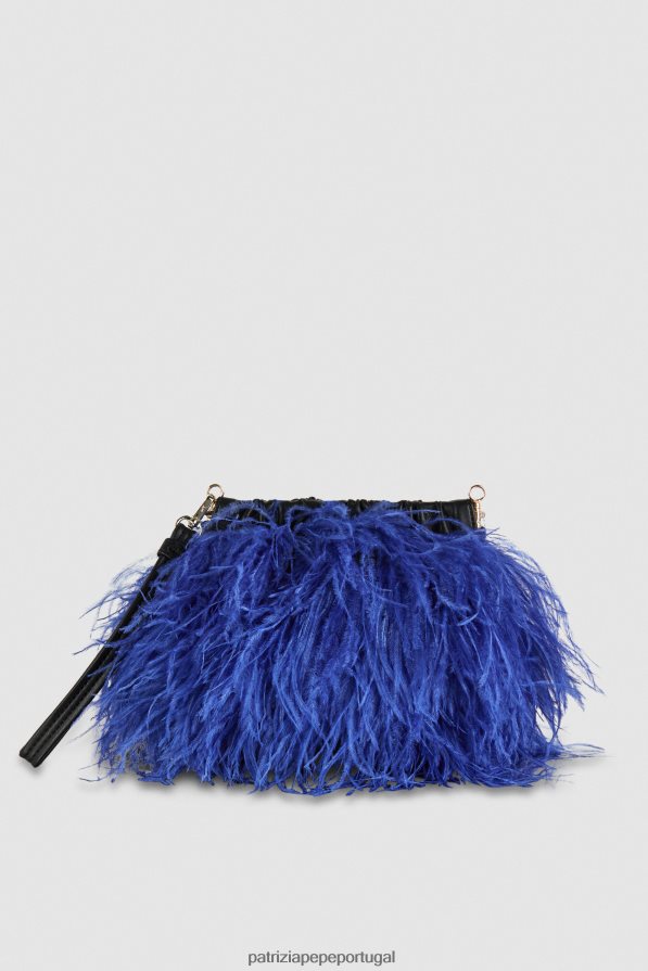 Patrizia Pepe mulheres bolsa crossbody com penas raio azul bolsas | TX086V715