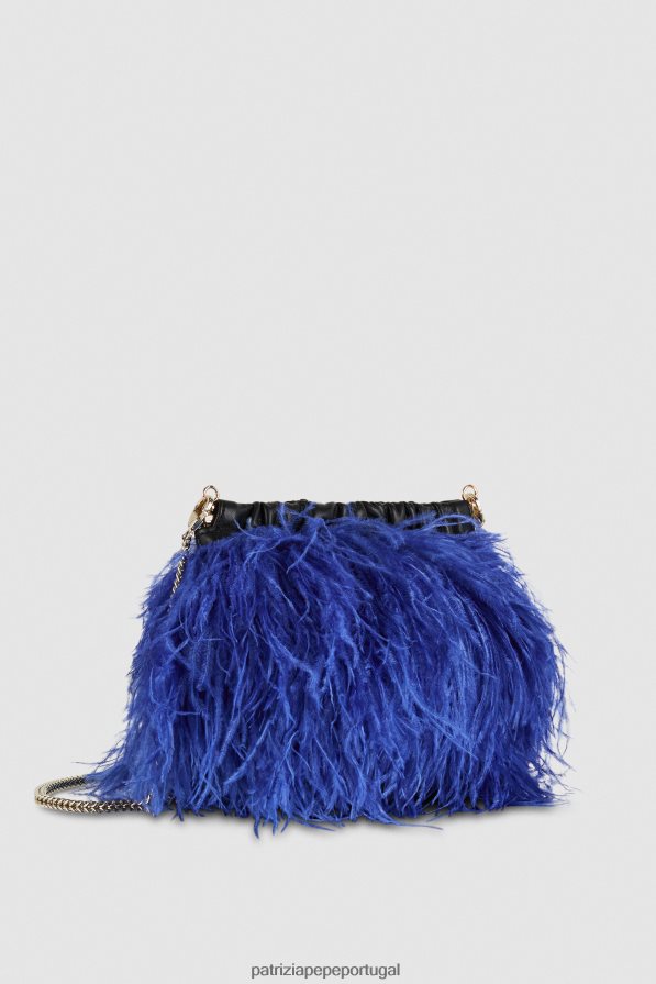 Patrizia Pepe mulheres bolsa crossbody com penas raio azul bolsas | TX086V715