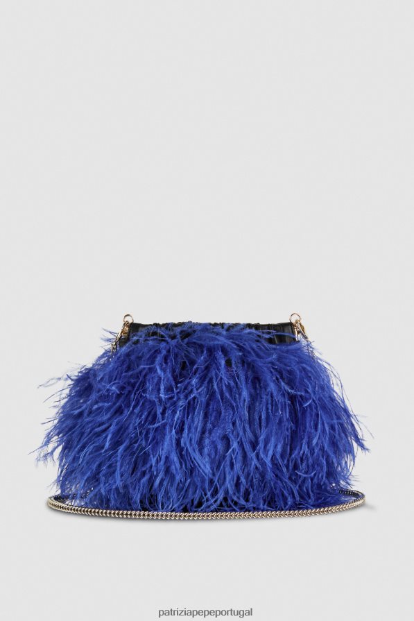 Patrizia Pepe mulheres bolsa crossbody com penas raio azul bolsas | TX086V715