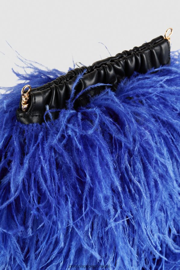 Patrizia Pepe mulheres bolsa crossbody com penas raio azul bolsas | TX086V715