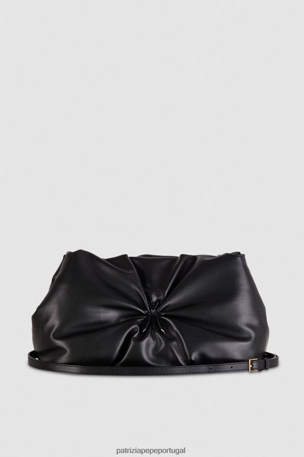 Patrizia Pepe mulheres embreagem de travesseiro de mosca grande Nero bolsas | TX086V804