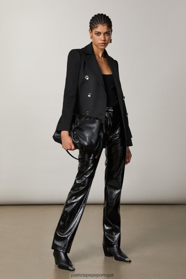 Patrizia Pepe mulheres embreagem de travesseiro de mosca grande Nero bolsas | TX086V804