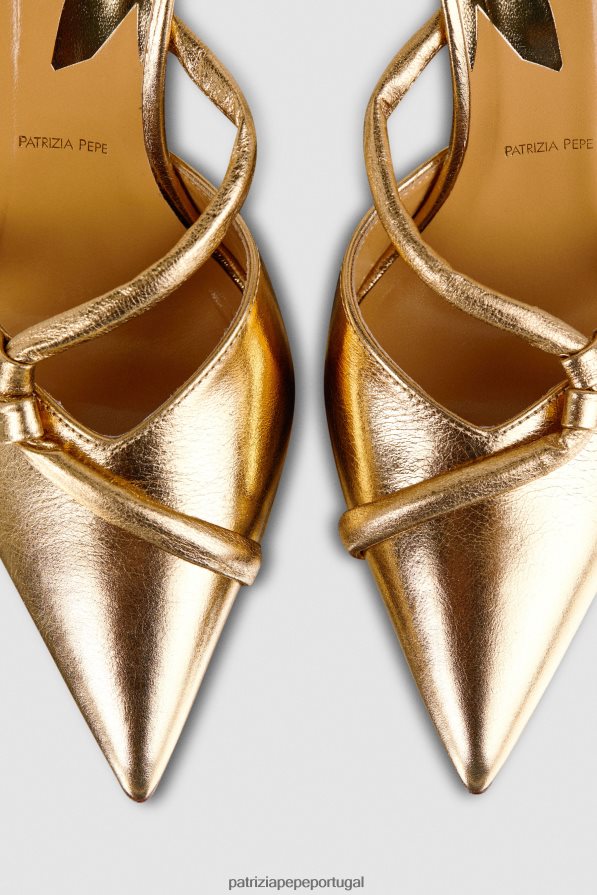 Patrizia Pepe mulheres bombas com salto ouro solar calçados TX086V836