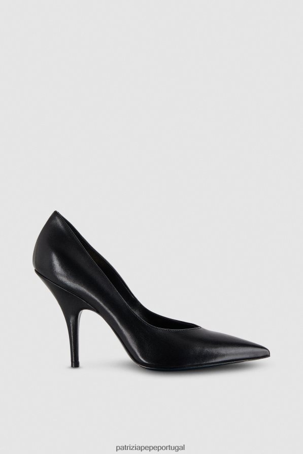 Patrizia Pepe mulheres bombas de couro liso Nero calçados TX086V838