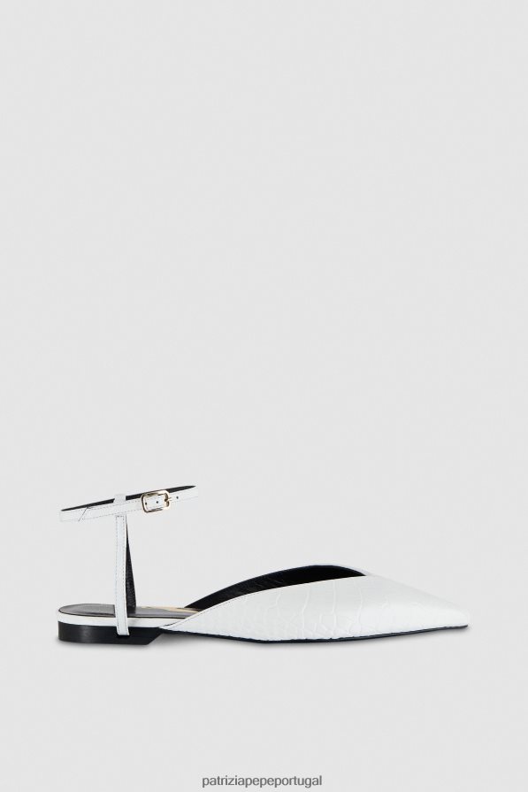 Patrizia Pepe mulheres bombas de formato mínimo crocodilo branco calçados TX086V862
