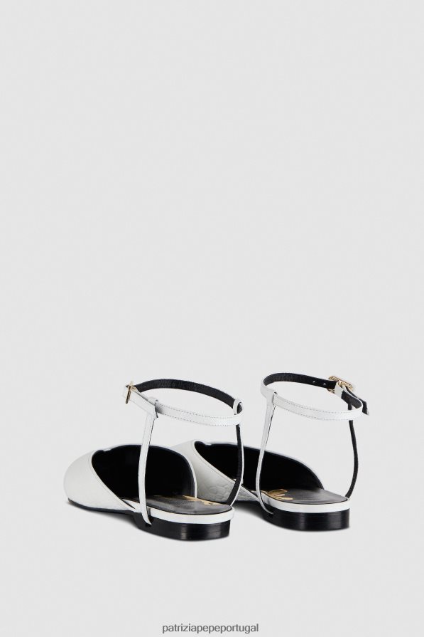 Patrizia Pepe mulheres bombas de formato mínimo crocodilo branco calçados TX086V862