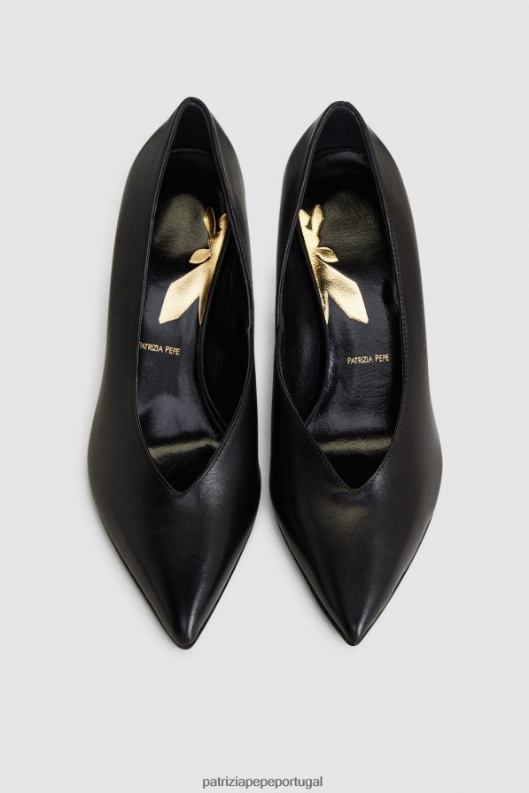 Patrizia Pepe mulheres bombas de salto de forma mínima Nero calçados TX086V871