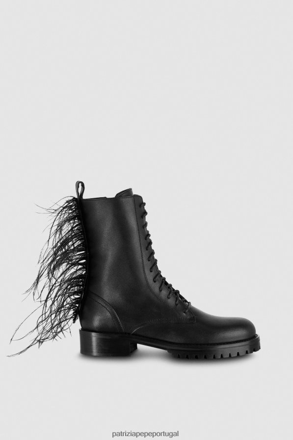Patrizia Pepe mulheres botas de couro com zíper Nero calçados TX086V853