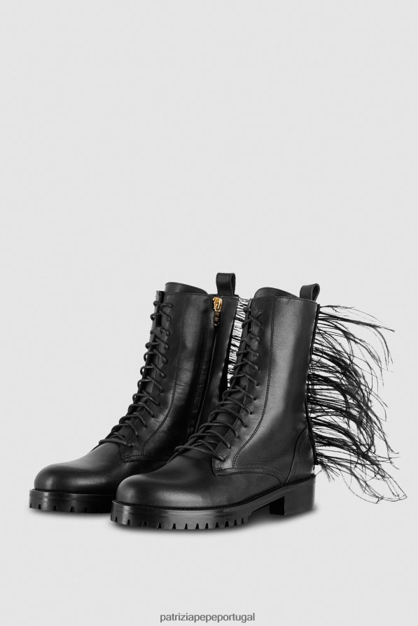 Patrizia Pepe mulheres botas de couro com zíper Nero calçados TX086V853