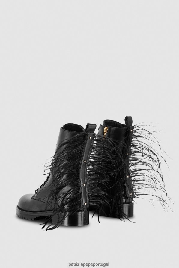 Patrizia Pepe mulheres botas de couro com zíper Nero calçados TX086V853