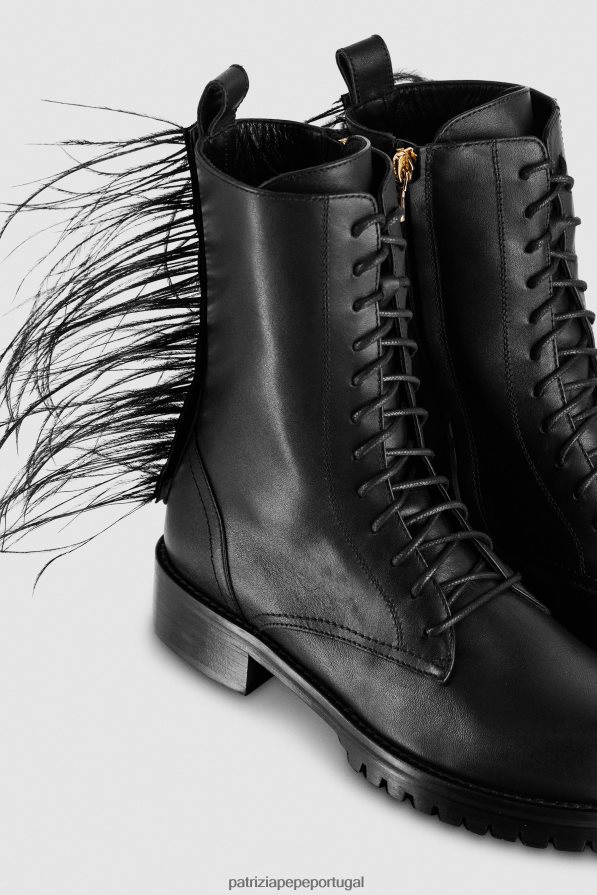 Patrizia Pepe mulheres botas de couro com zíper Nero calçados TX086V853