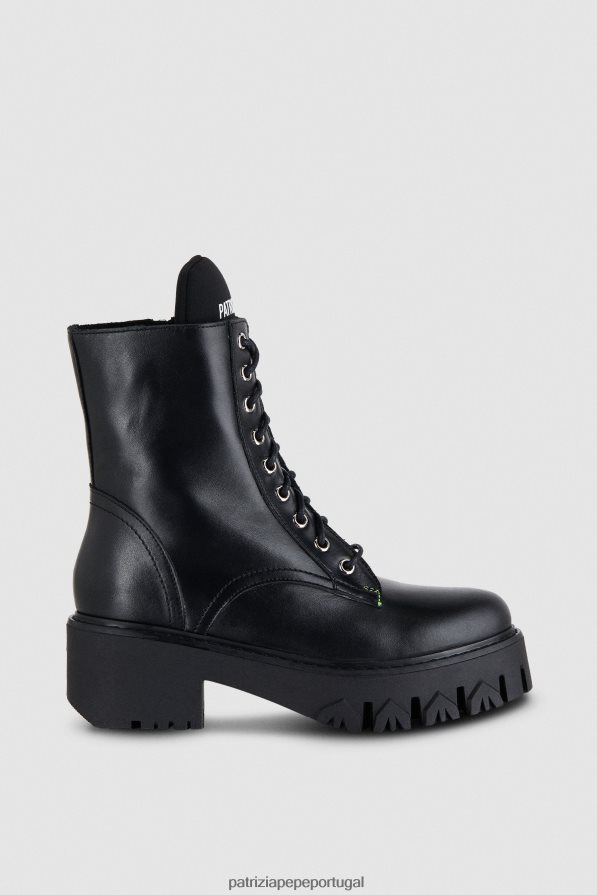 Patrizia Pepe mulheres botas de motociclista com cordões Nero calçados TX086V854