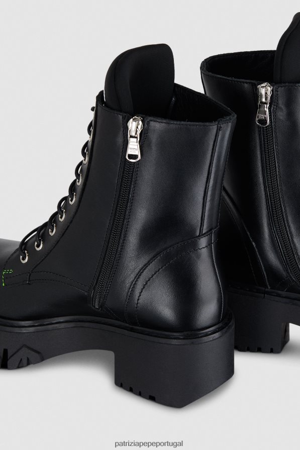 Patrizia Pepe mulheres botas de motociclista com cordões Nero calçados TX086V854